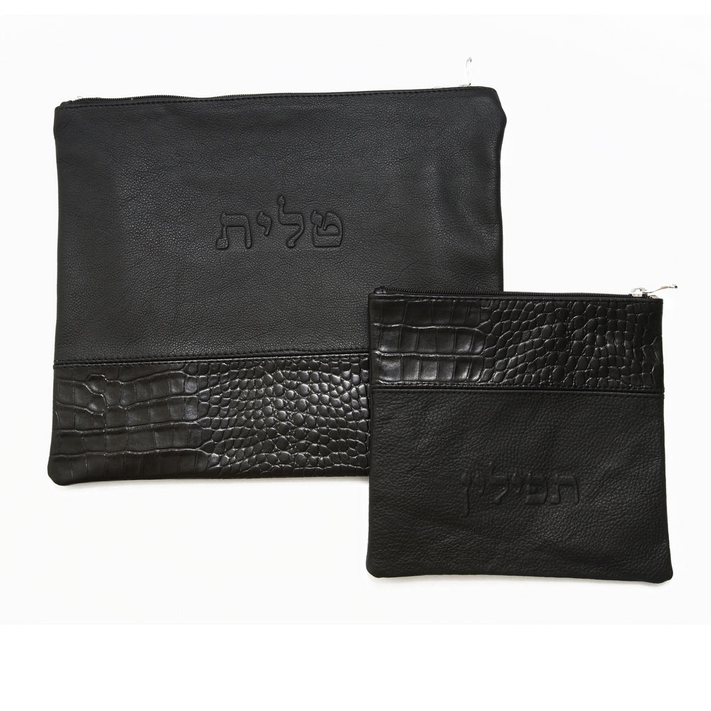 Multi-Textured Black/Black Crocodile - B57