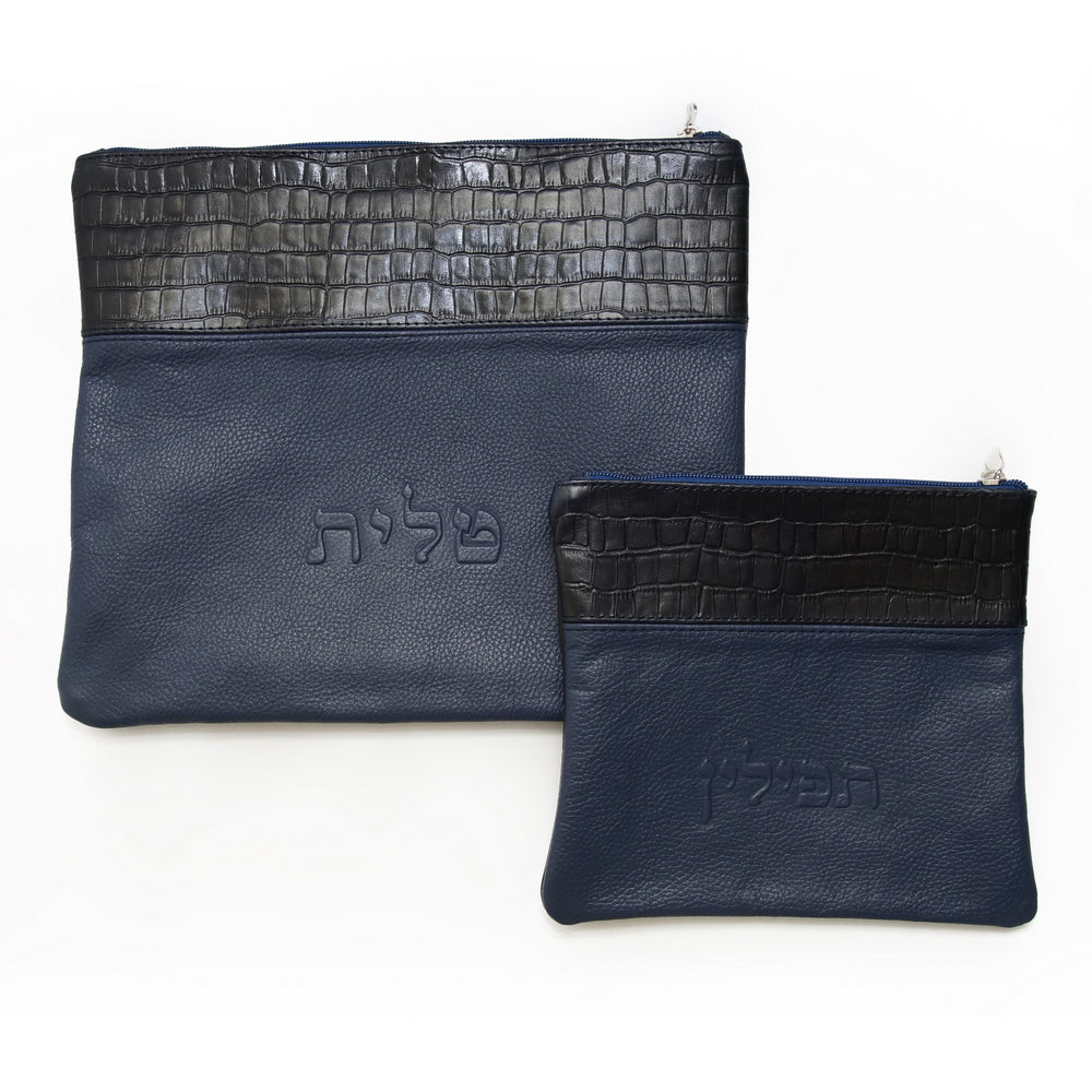 Multi-Textured - Two-Tone - Black Crocodile/Navy - B63