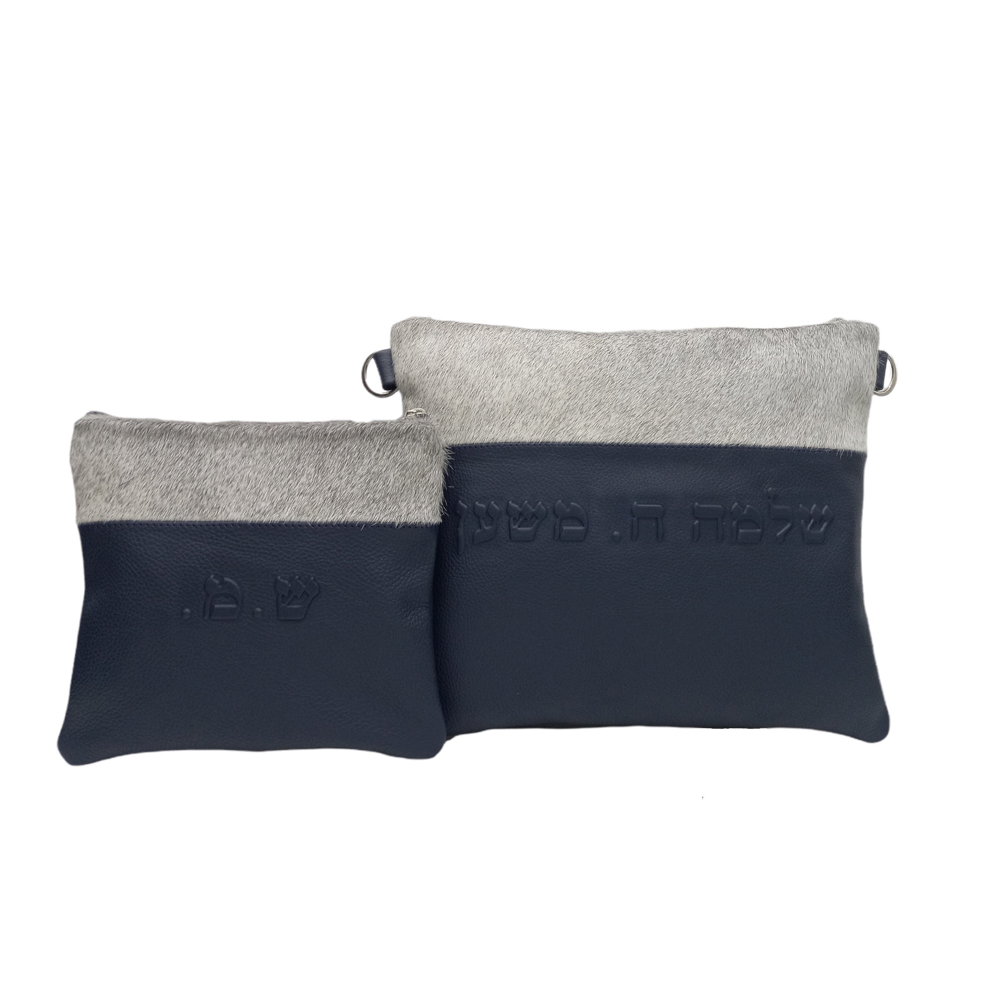 Gray Fur/Navy Leather - D96